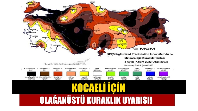 Kocaeli için olağanüstü kuraklık uyarısı!