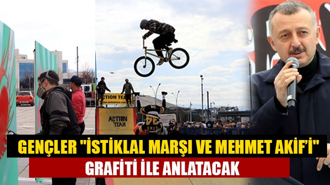 Kocaelide gençler İstiklal Marşı ve Mehmet Akifi grafitiyle anlatacak