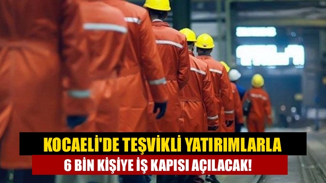 Kocaelide teşvikli yatırımlarla 6 bin kişiye iş kapısı açılacak!