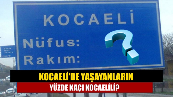 Kocaelide yaşayanların yüzde kaçı Kocaelili?