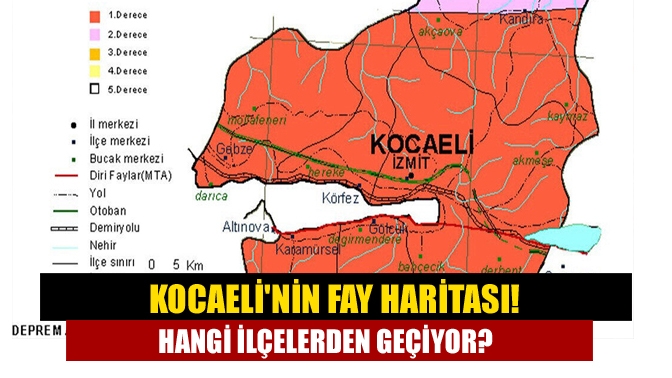 Kocaelinin fay haritası! Hangi ilçelerden geçiyor?