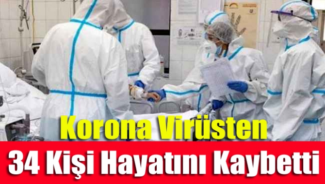 Korona virüsten 34 kişi hayatını kaybetti