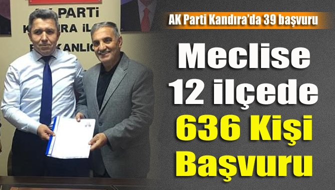 Meclise 12 ilçede 636 başvuru