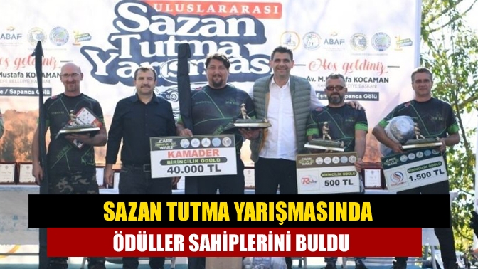 Sazan tutma yarışmasında ödüller sahiplerini buldu