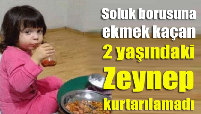 Soluk borusuna ekmek kaçan 2 yaşındaki Zeynep kurtarılamadı