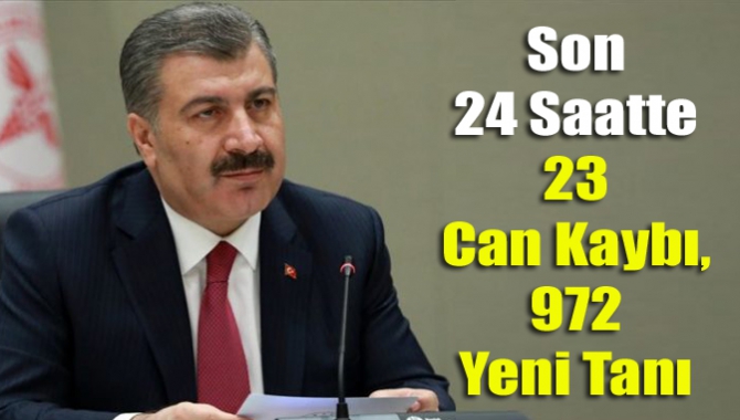 Son 24 saatte 23 can kaybı, 972 yeni tanı