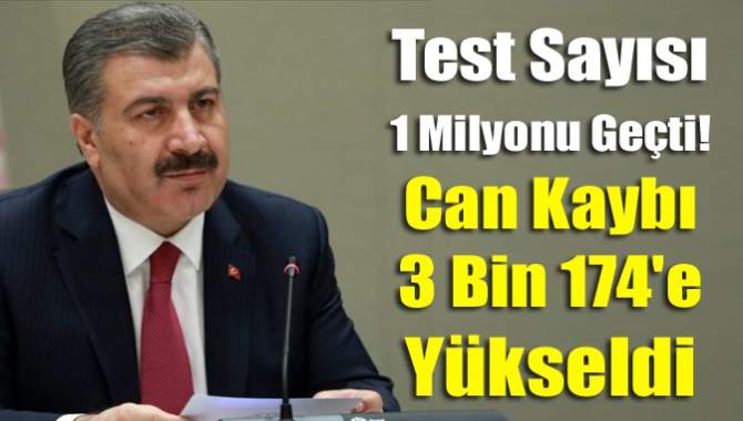 Test sayısı 1 milyonu geçti! Can kaybı 3 bin 174'e yükseldi