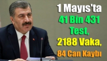 1 Mayıs'ta 41 Bin 431 Test, 2188 Vaka, 84 Can Kaybı