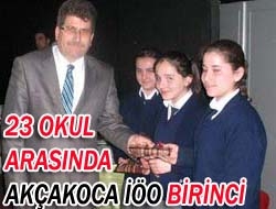 23 okul arasında Akçakoca İ.Ö.O birinci