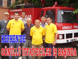 Kefken de Gönüllü İtfaiyeciler İş Başında