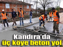 Kandırada üç köye beton yol