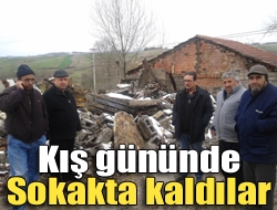 Kış gününde sokakta kaldılar