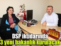 DSP iktidarında 3 yeni bakanlık kurulacak