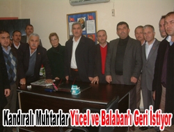 Kandıralı muhtarlar Yücel ve Balaban’ı geri istiyor