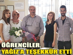 Öğrenciler, Yağıza teşekkür etti