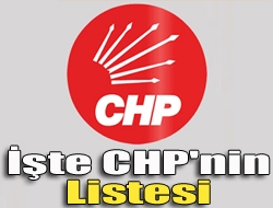 İşte CHP'nin listesi