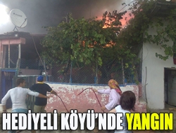 Hediyeli Köyünde yangın