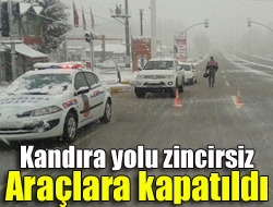 Kandıra yolu zincirsiz araçlara kapatıldı