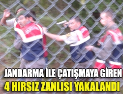 jandarma ile çatışmaya giren 4 hırsız zanlısı yakalandı