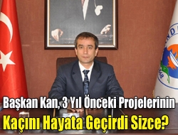 Başkan Kan, 3 yıl önceki projelerinin kaçını hayata geçirdi sizce?