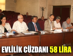 Evlilik cüzdanı 58 lira