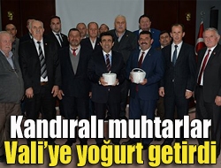 Kandıralı muhtarlar Valiye yoğurt getirdi