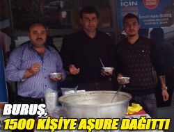 Buruş, 1500 kişiye aşure dağıttı