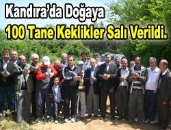 Kandırada doğaya 100 tane keklikler Salı verildi.