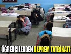 Öğrencilerden deprem tatbikatı