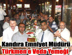 Kandıra Emniyet Müdürü Türkmene veda yemeği