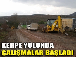 Kerpe yolunda çalışmalar başladı