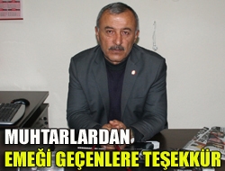 Muhtarlardan emeği geçenlere teşekkür