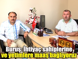 Buruş: İhtiyaç sahiplerine ve yetimlere maaş bağlıyoruz