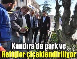 Kandırada park ve refüjler çiçeklendiriliyor