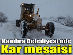 Kandıra Belediyesi'nde kar mesaisi