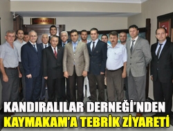 Kandıralılar Derneğinden Kaymakama tebrik ziyareti