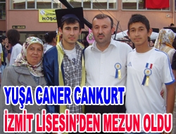 Yuşa Caner Cankurt, İzmit Lisesi'nden mezun oldu