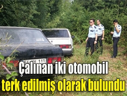 Çalınan iki otomobil terk edilmiş olarak bulundu