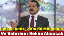 Bakan Çelik: 2 bin 58 mühendis ve veteriner hekim alınacak