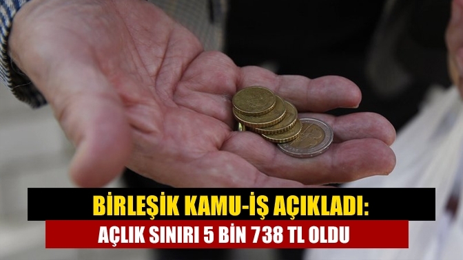 Birleşik Kamu-İş açıkladı: Açlık sınırı 5 bin 738 TL oldu