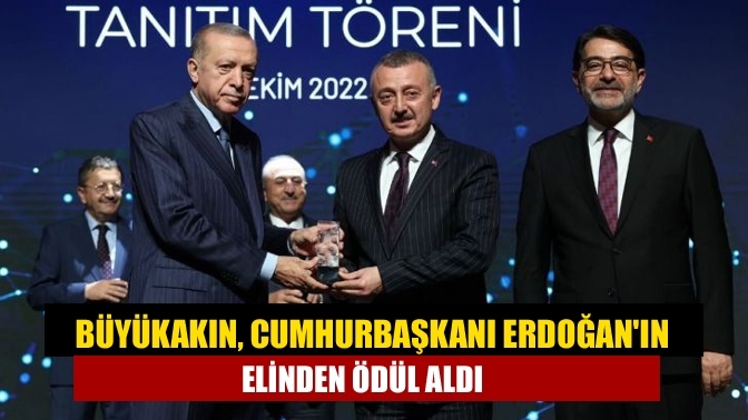 Büyükakın, Cumhurbaşkanı Erdoğan'ın elinden ödül aldı