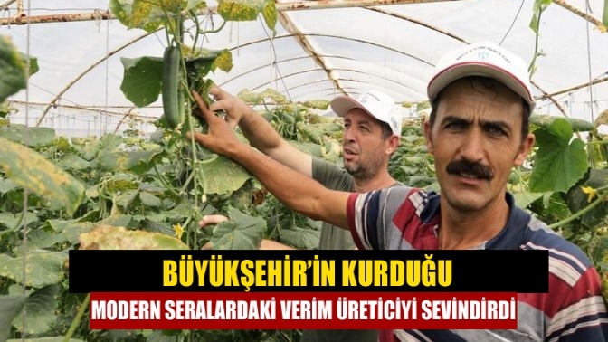 Büyükşehir’in kurduğu modern seralardaki verim üreticiyi sevindirdi