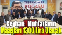 Ceyhan: Muhtarların maaşları 1300 lira olacak