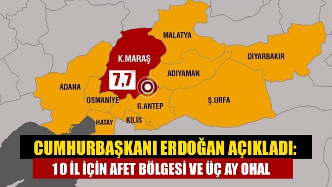 Cumhurbaşkanı Erdoğan açıkladı: 10 il için afet bölgesi ve üç ay OHAL