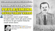 CUMHURBAŞKANI ERDOĞAN, DERİNCELİ GENÇ KIZIN PAYLAŞIMINA BÖYLE YANIT VERDİ