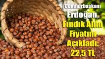 Cumhurbaşkanı Erdoğan, fındık alım fiyatını açıkladı: 22,5 TL
