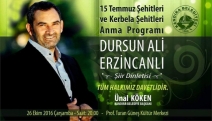 Dursun Ali Erzincanlı Kandıralılarla buluşacak