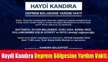 Haydi Kandıra Deprem Bölgesine Yardım Vakti