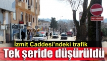 İzmit Caddesi’ndeki trafik tek şeride düşürüldü