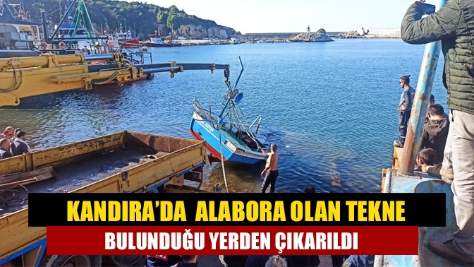 Kandıra’da Alabora olan tekne bulunduğu yerden çıkarıldı